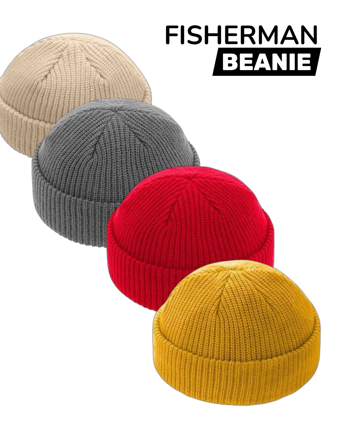Plain Knit Fisherman beanies - apparel
